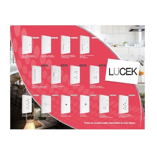 Placa Con 1 Contacto Y 1 Apagador Sencillo Lucek