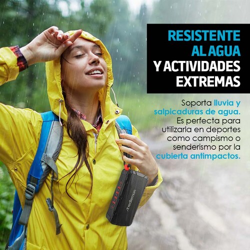 Bocina Bluetooth Portátil Resistente a Golpes y al Agua Redlemon