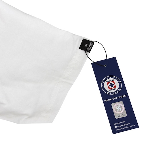 Playera Adulto CRUZ AZUL Máquina Logo Cuadro Blanco Producto Oficial