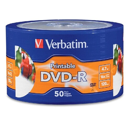 Disco DVD-R VERBATIM DVD-R DVD-R 50PZ 120 min CD DISCO QUEMADOR PC LAP MAC DATOS IMAGEN FOTOS CASA