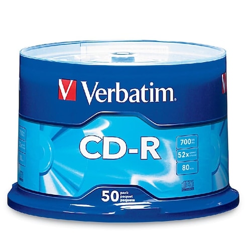 Disco CD-R VERBATIM CD-R 700MB 50PZ 52x 80min CAMPANA GRABABLE MUSICA PC LAP MAC QUEMADOR VIDEO