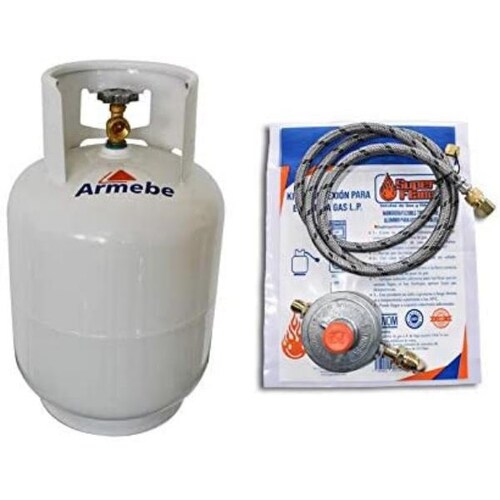 TANQUE VACIO PARA GAS L.P. 10 KG Y KIT DE INSTALACION PARA EQUIPOS A GAS L.P.