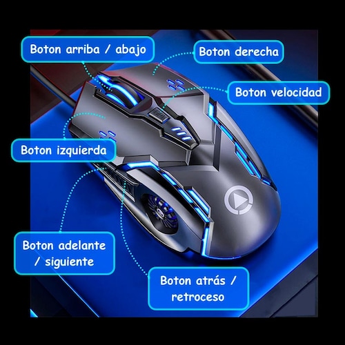 Mouse Gamer Alambrico Usb Laser Niños Niñas Juegos Luces G5