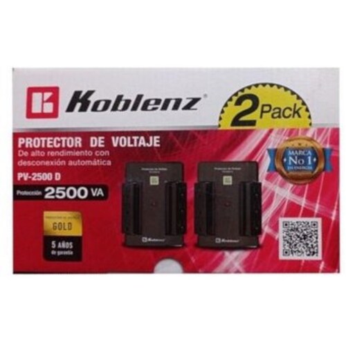 2 Pack Protector de Voltaje Koblenz PV-2500 D para pantallas de pared END