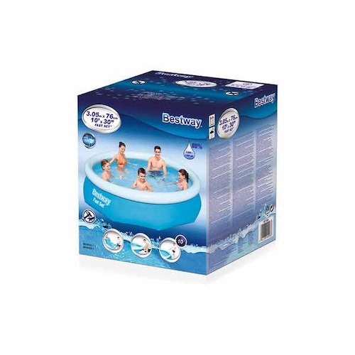  Alberca Inflable Piscina Redonda Circular Bestway Fast Set Familiar 305cm x 76cm 3638L azul