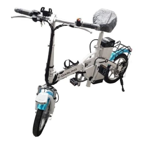 Bicicleta Eléctrica Plegable Motor 250w Batería 48v Blanca