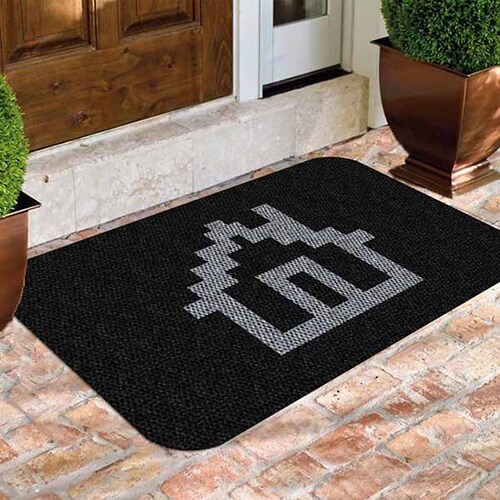 TAPETE DECORATIVO ELITEMAT DISEÑO CASA PIXEL CHARCOAL DE 0.70 X 0.50 MTS
