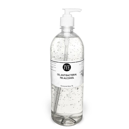 Gel Antibacterial 1L 70% alcohol  y 10 sanitizantes portátil 60ml JYE PRECIO MAYOREO