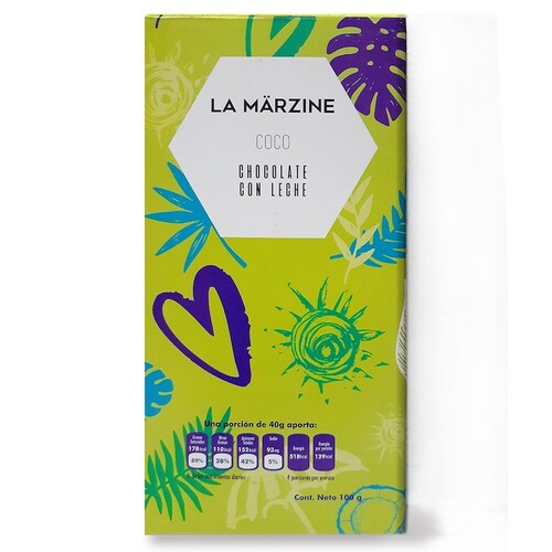 Chocolate con Coco Barra de  100g LA MARZINE