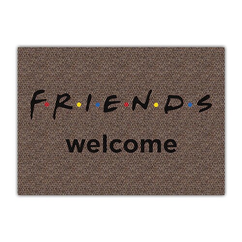 TAPETE DECORATIVO ELITEMAT FANTASIA DISEÑO FRIENDS BEIGE DE 0.70X0.50 MTS