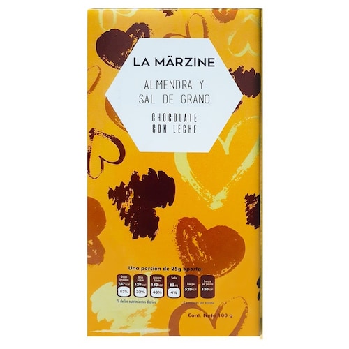 Chocolate con Almendra y Sal de Grano, Barra de  100g LA MARZINE