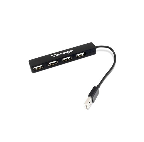 Hub USB VORAGO 480 Mbit/s Negro USB 2.0 CARGA DATOS PC LAP MAC CEL IPHONE 4 PUERTOS CASA NEGOCIO