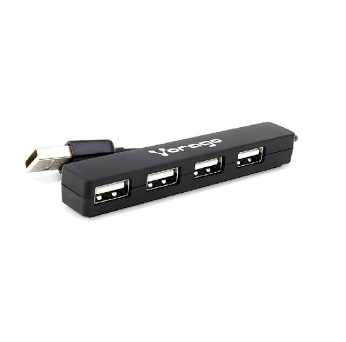 Hub USB VORAGO 480 Mbit/s Negro USB 2.0 CARGA DATOS PC LAP MAC CEL IPHONE 4 PUERTOS CASA NEGOCIO