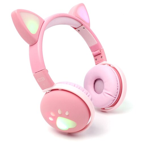 Audifonos Bluetooth Manos Libres Con Led Gato Kawaii