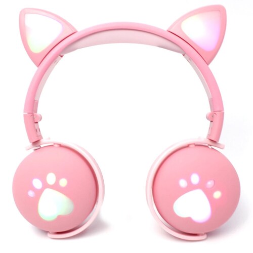 Audifonos Bluetooth Manos Libres Con Led Gato Kawaii