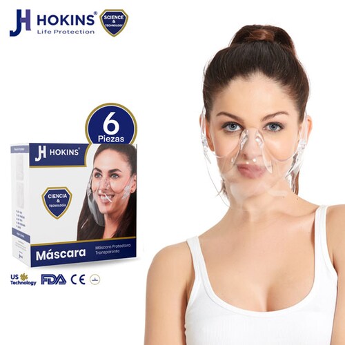 Careta Mascara Protectora Transparente Para Adulto 6 piezas Hokins