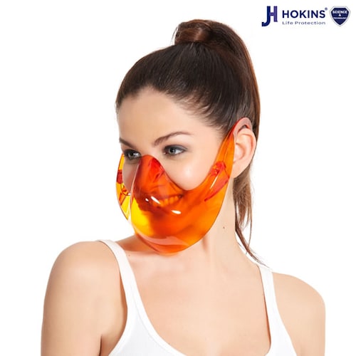 Careta Mascara Protectora Naranja Para Adulto 1 pieza Hokins