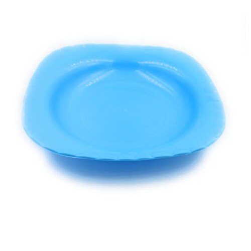 10 Platos Sopero Cuadrado Liso De Plastico Colores 20 X 3.5 Azul
