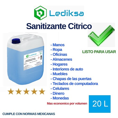 Sanitizante Biodegradable Sales Cuaternarias Citrico 20lts