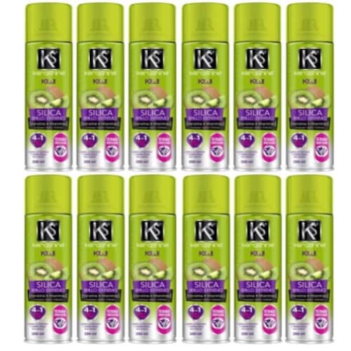 12 pz Kerashine Silica Spray Kiwi 300 ml c/u 4 En 1 Termo Protector