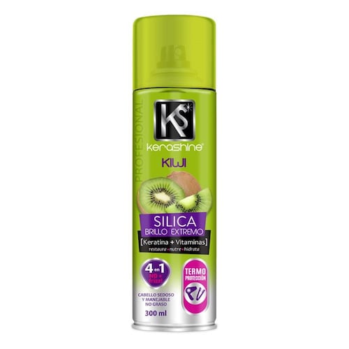 12 pz Kerashine Silica Spray Kiwi 300 ml c/u 4 En 1 Termo Protector