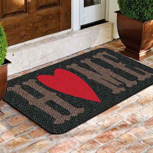 TAPETE DECORATIVO ELITEMAT DISEÑO HOME CORAZON CHARCOAL DE 0.70X0.50 MTS