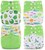 Pañales Ecológicos de Tela para Bebes Kit de 4 Pañales y 8 Insertos, Tamaño Único, Ajustables, Divertidos Diseños, Super-Absorbentes, Lavables. (Verde Limón)