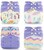 Pañales Ecológicos de Tela para Bebes Kit de 4 Pañales y 8 Insertos, Tamaño Único, Ajustables, Divertidos Diseños, Super-Absorbentes, Lavables. (Lila)