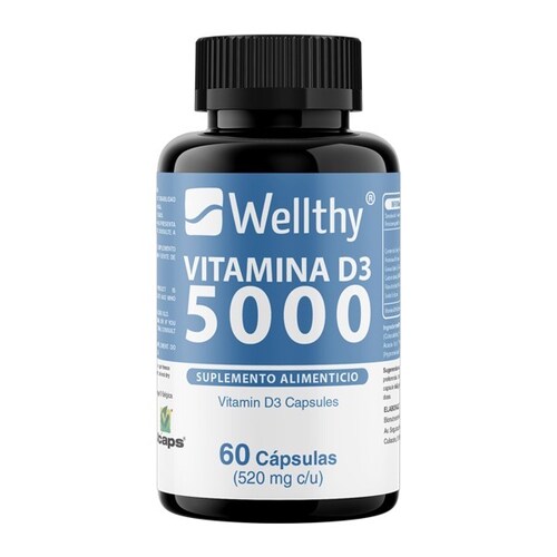 Vitamina D3 5000 U Wellthy 60 caps