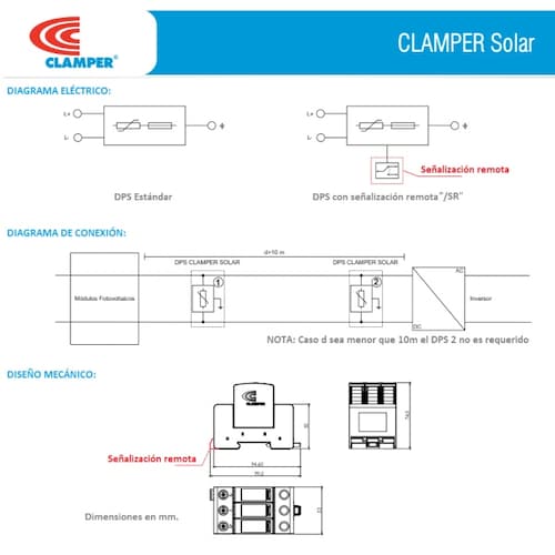 Supresor Picos Clamper Solar 600v 40ka Sistema Fotovoltaico