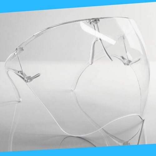 Careta con Lentes - Gafas de protección facial - Gafas de protección antiniebla - Pantalla facial reutilizable con gafas - Visibilidad mejorada y diseño cómodo - Protege contra derrames, gotas, saliva, escombros, polvo.