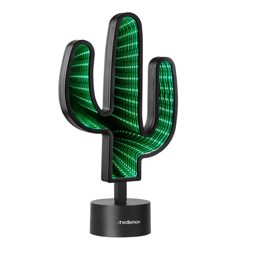 Lámpara Espejo Infinity 3D LED Colores USB Baterías Cactus Redlemon.