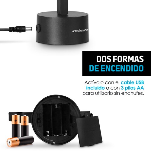 Lámpara Espejo Infinity 3D LED Colores USB Baterías Cactus Redlemon.