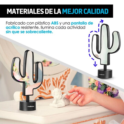 Lámpara Espejo Infinity 3D LED Colores USB Baterías Cactus Redlemon.