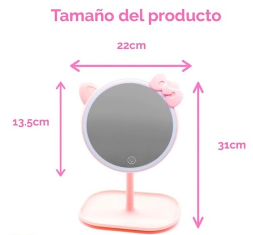 Lampara Led Touch Maquillaje Con Espejo Kitty