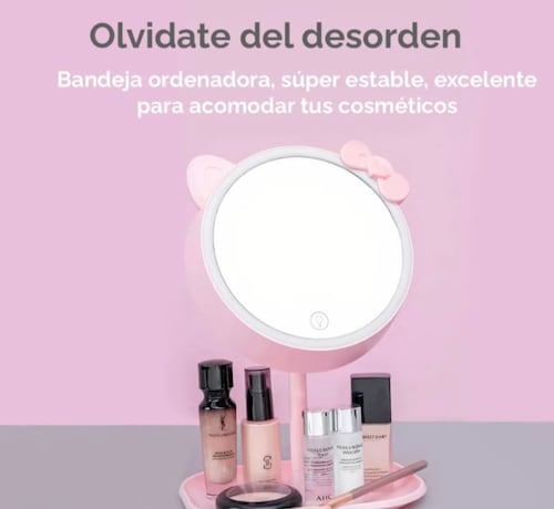 Lampara Led Touch Maquillaje Con Espejo Kitty