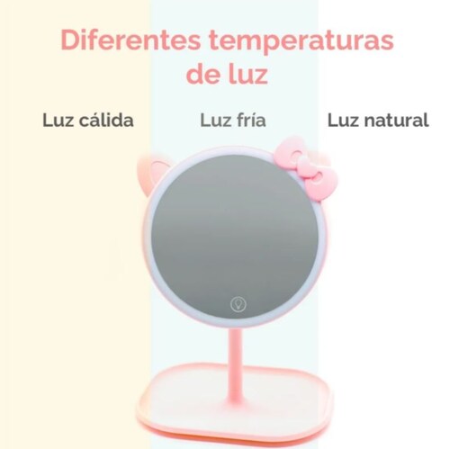 Lampara Led Touch Maquillaje Con Espejo Kitty
