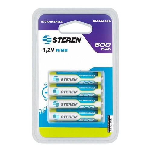 BATERIA Ni-MH 1,2V RECARGABLE AAA 600mAh.