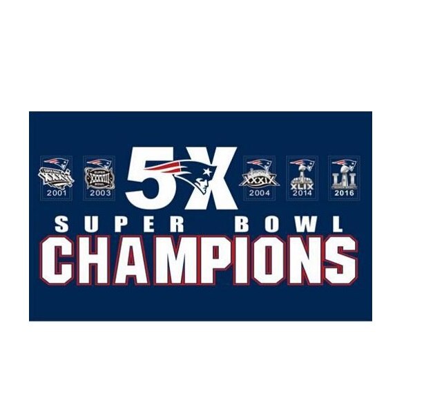 Bandiera Ufficiale New England Patriots 90x150 Cm - Poliestere Resistente, Doppia Faccia, Con Occhielli In Metallo, Per Tifosi