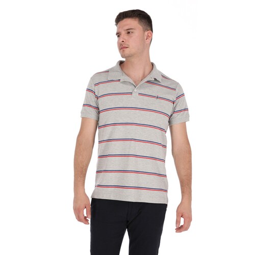 Carpenter Playera Polo Para Hombre Líneas Marino Y Rojo