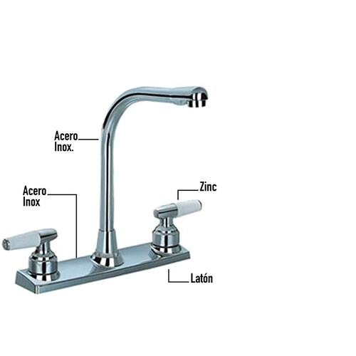 CNX Mezcladora para Fregadero con movimiento de 180 grados, Fabricada en Acero Inox, Zinc y Latón (Resistente a Manchas y Corrosión)