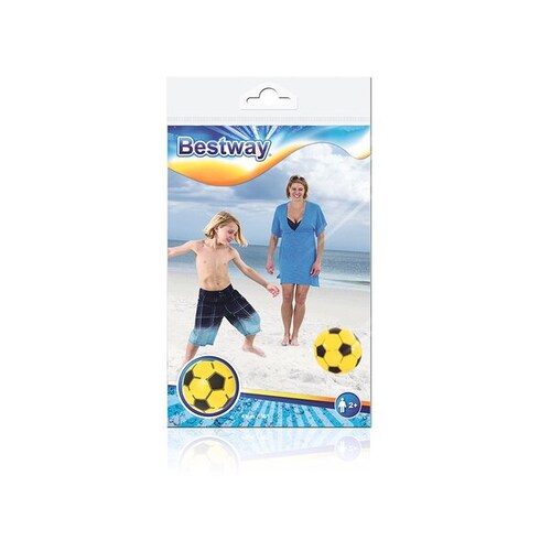Pelota Inflable Playa Diseño Deportivo Futbol Amarillo