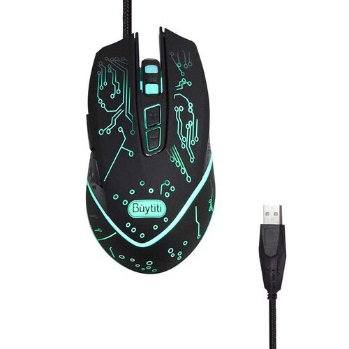 Mouse óptico Gamer alámbrico Gadgets & Fun diseño ergonómico ratón para juegos gaming PC 4 velocidades DPI de: 1600/2400/3200