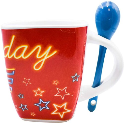 Taza Mujer Maravilla Para Café Con Cuchara Wonder Woman 