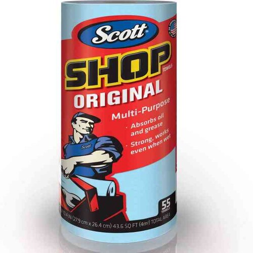 Scott Shop Toallas de 10 rollos de 55 hojas de 11 x 10.4 pulgadas toallas en 1 paquete