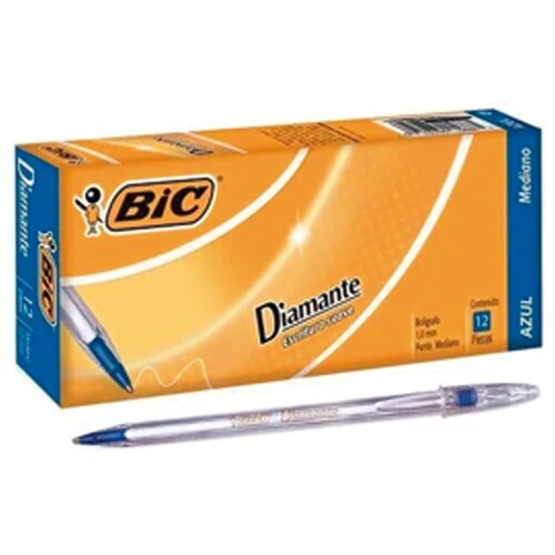 Bolígrafo Punto Mediano Stick C/12 Pzas. Diamante Bic