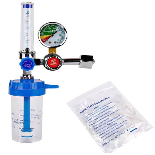 Manómetro Regulador De Inhalador De presión de Oxígeno Médico Para El Hogar,  válvula reductora de presión y medidor de flujo.