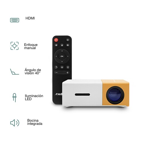 Mini Proyector Portátil LED para RCA HDMI USB y MicroSD Redlemon