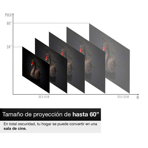 Mini Proyector Portátil LED para RCA HDMI USB y MicroSD Redlemon