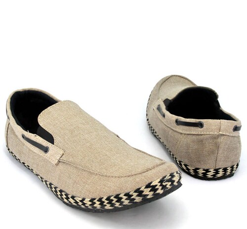 Zapato Mocasín Fresco De Caballero Textil Marinero.